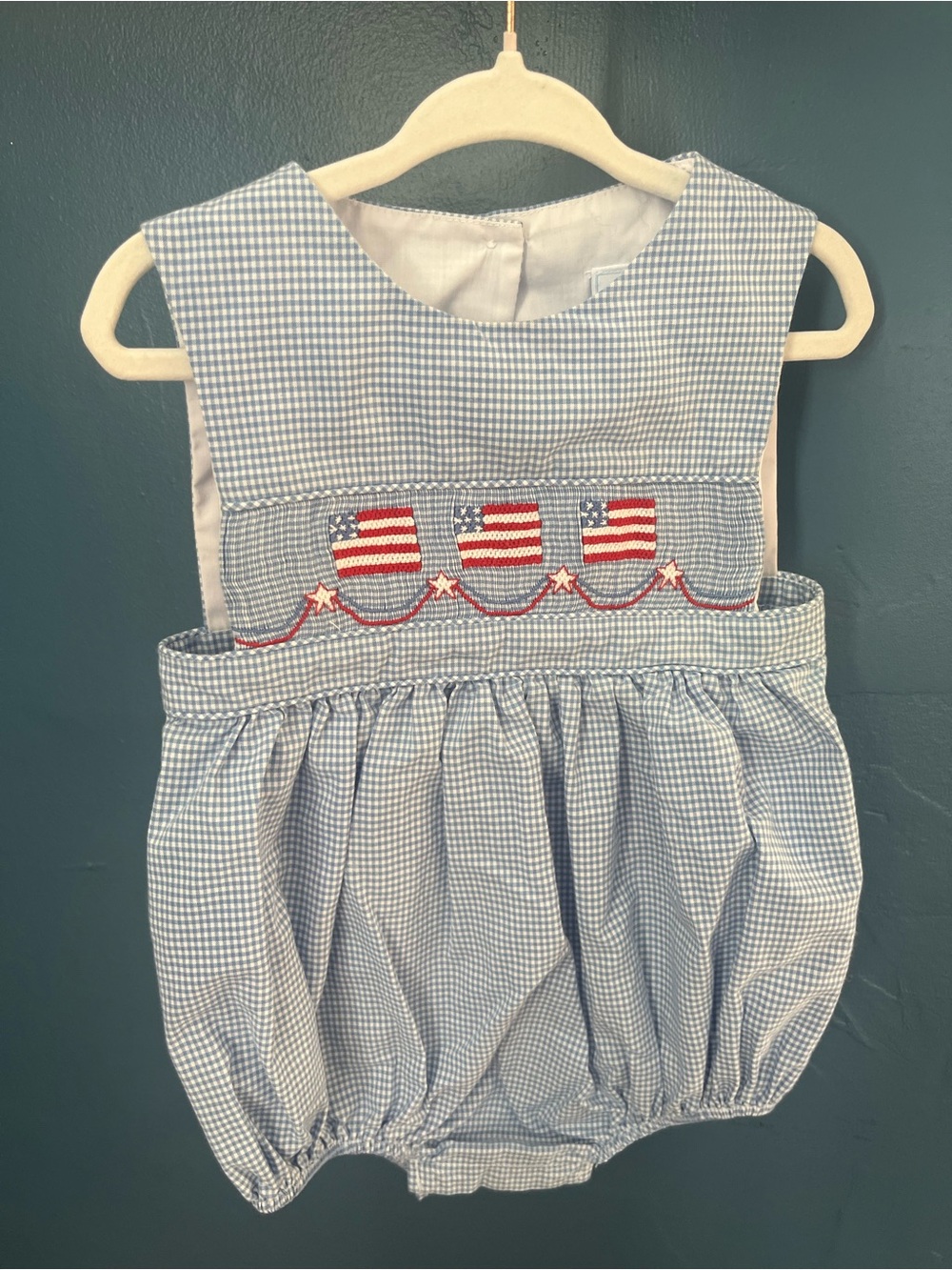 Little English Smocked Apron Flag Bubble